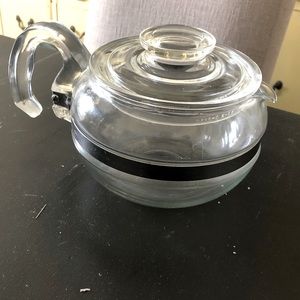 Vintage PYREX Coffee Tea Pot Glass with lid Mid Century Cottage home